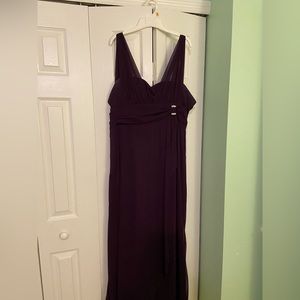 Womens Plum sleeveless evening gown